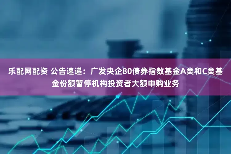 乐配网配资 公告速递：广发央企80债券指数基金A类和C类基金份额暂停机构投资者大额申购业务