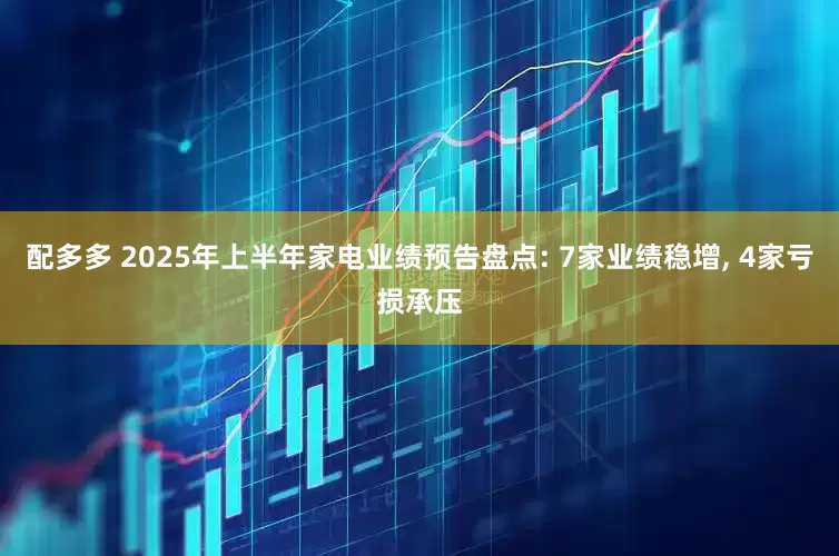 配多多 2025年上半年家电业绩预告盘点: 7家业绩稳增, 4家亏损承压
